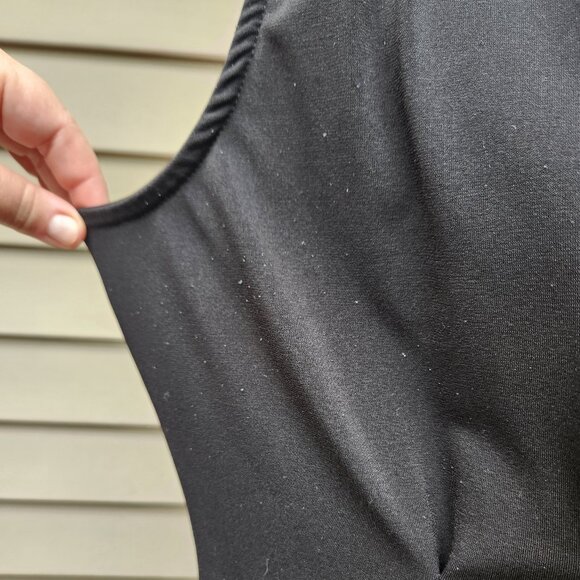 Tiana B Black Sleeveless Dress V-Neck Pleats Solid Stretch - Picture 5 of 16